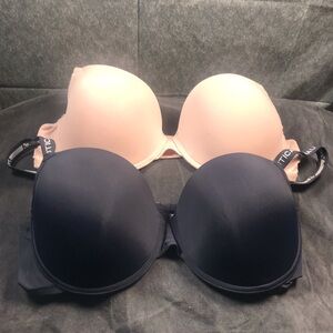 Nautica Seamless Molded Bra Lot of Two 42D Navy & Nude
